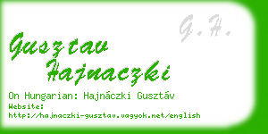 gusztav hajnaczki business card